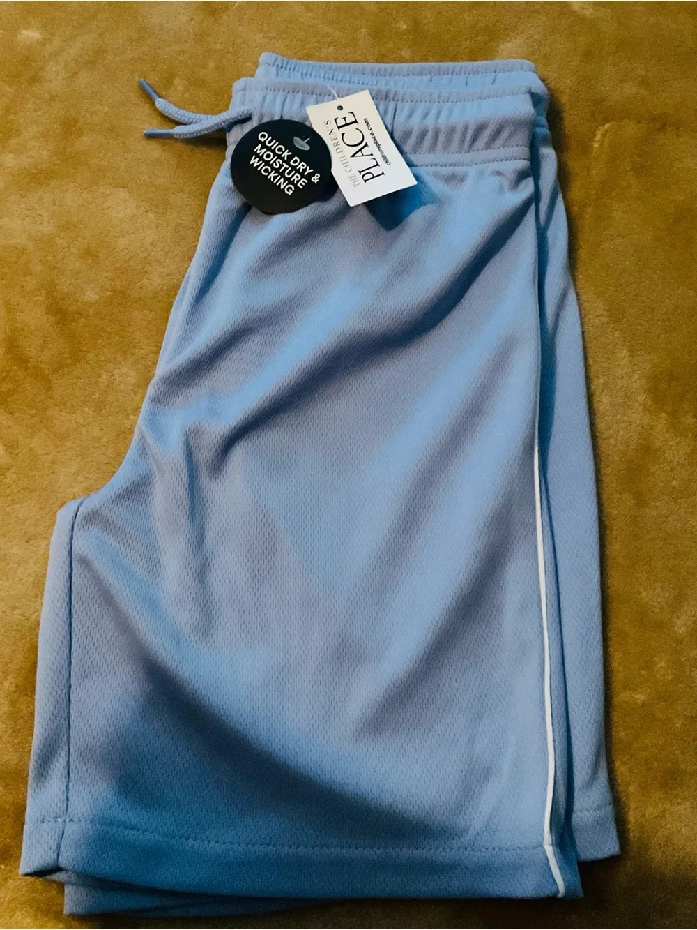 The Children's Place Light Blue Kids Athletic Shorts with White Pipping